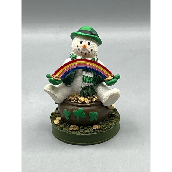 Always Cool Papel Giftware Luck O' the Irish Snowman Leprechaun Pot of Gold - Picture 3 of 8